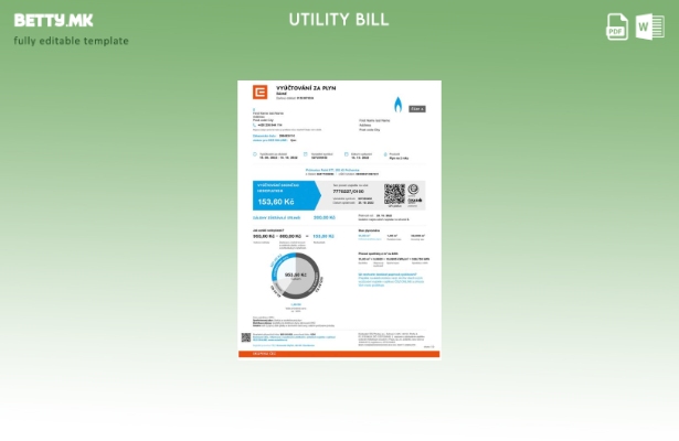 модерен стил Чешка Vyuctovani Za Plyn шаблон за зборови за комунални сметки